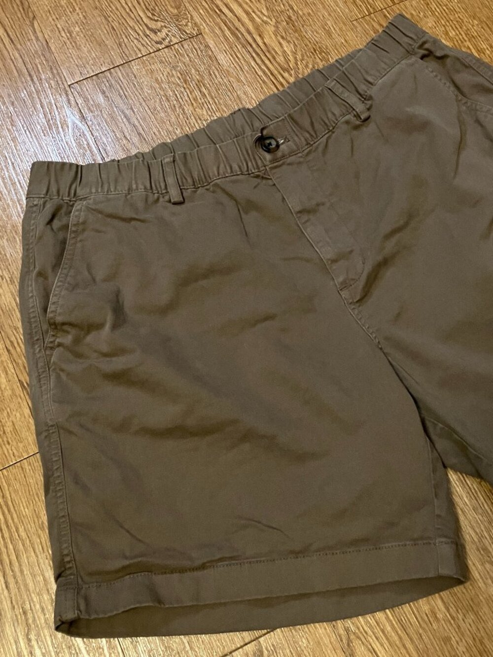 Bearbottom Mens Shorts XL Chino 7" Inseam Brown Elastic Waist Stretch Comfort